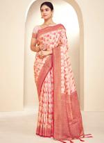 Paithani Silk Pink Festival Wear Weaving Saree